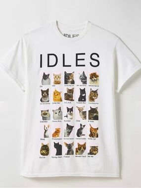 IDLES Cat Graphic Band Tee Urban Outfitters
